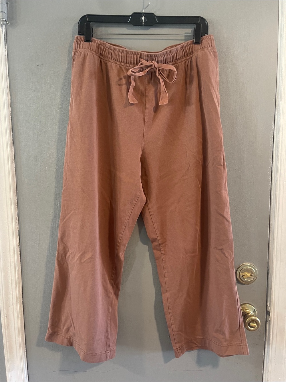 Lilla P Wide Leg Drawstring Pants in Dusty Rose